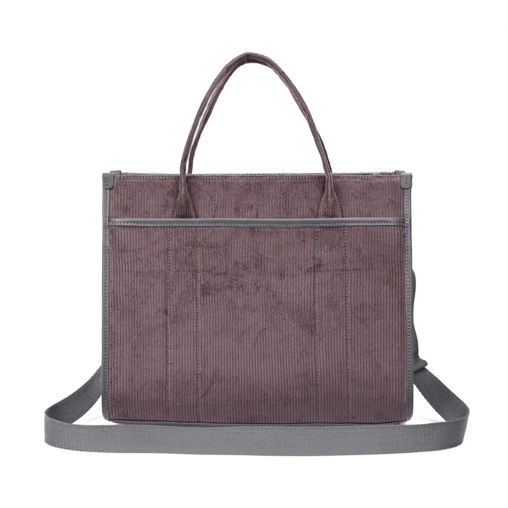 Bolsa Veludo Cinza Alça Dupla - vista 6 de 9