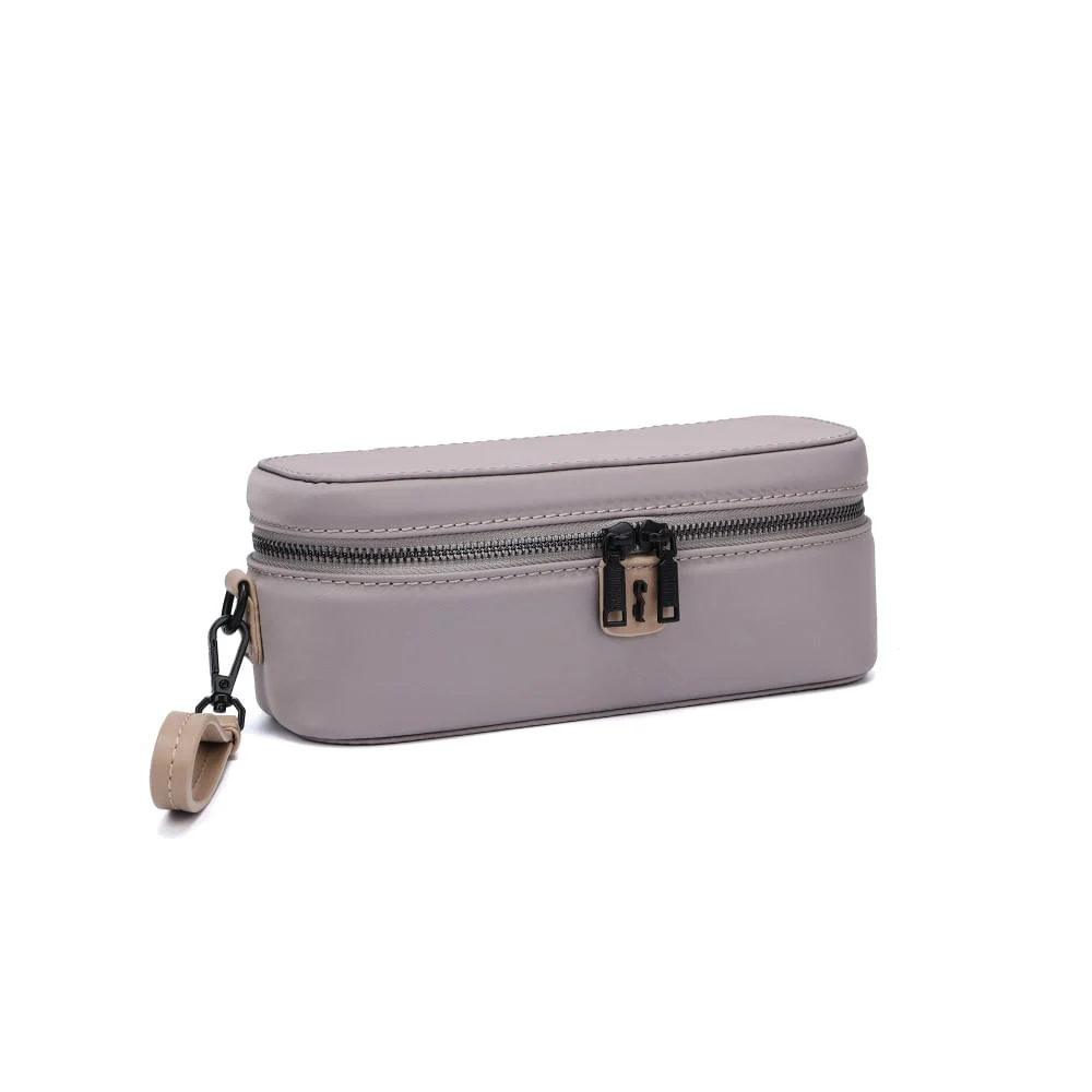 Necessaire Nylon Cinza Alça De Mão - vista 2 de 5