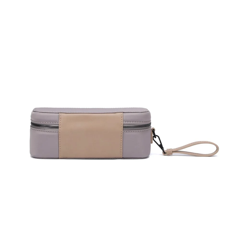 Necessaire Nylon Cinza Alça De Mão - vista 4 de 5