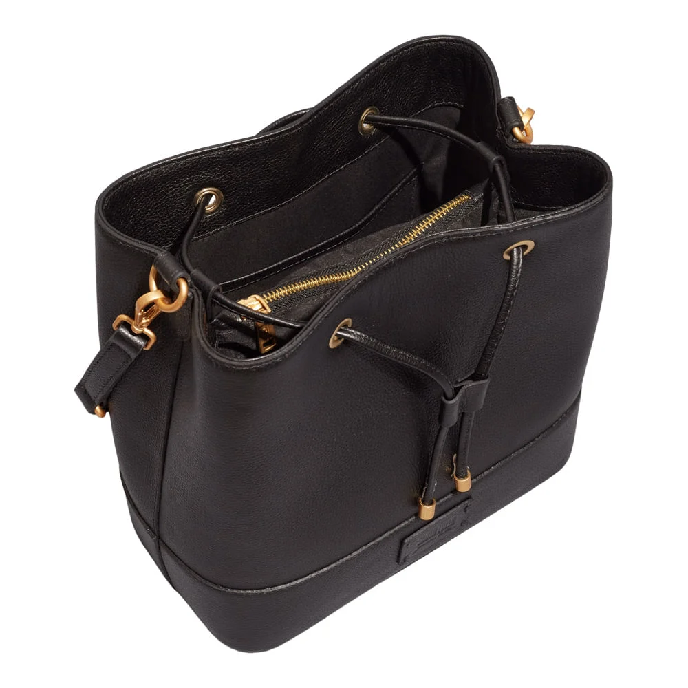 Bolsa Couro Floater Preta Alça De Ombro - vista 3 de 3