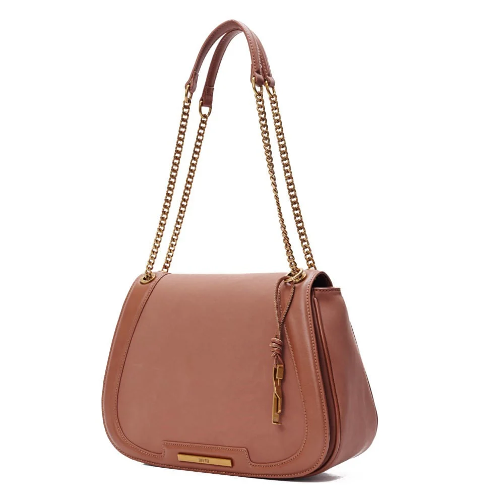 Bolsa Camurça Marrom Alça De Ombro Corrente - vista 3 de 7