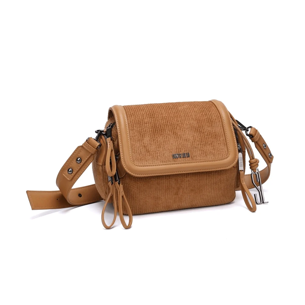 Bolsa Veludo Cotele Caramelo Transversal - vista 2 de 5