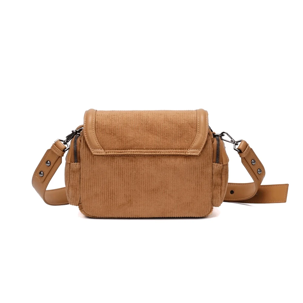 Bolsa Veludo Cotele Caramelo Transversal - vista 4 de 5