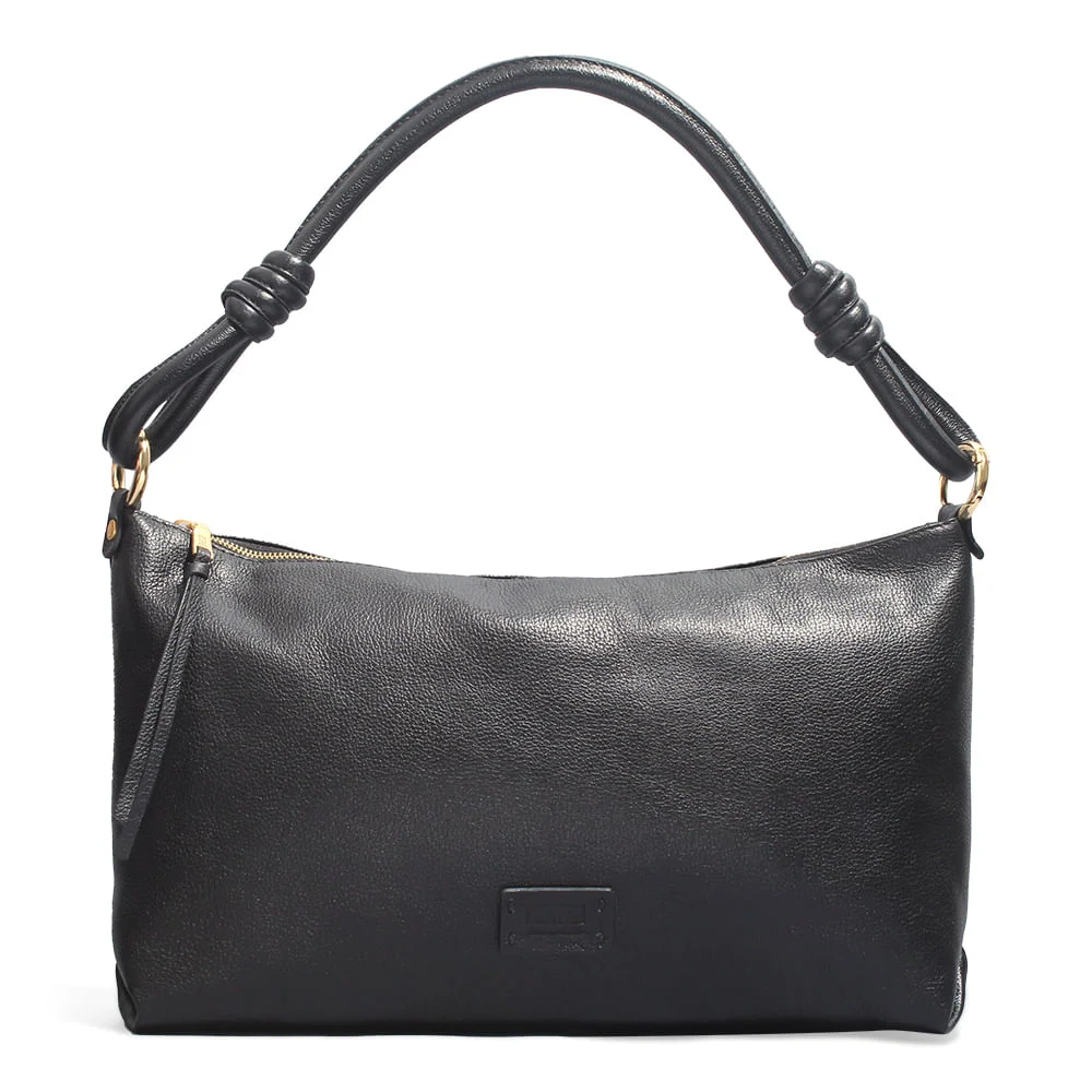 Bolsa Couro Floater Preta Alça De Ombro - vista 1 de 3