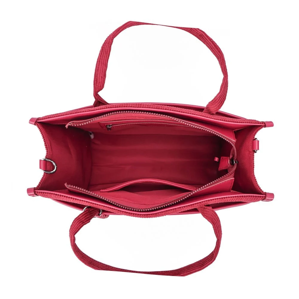 Bolsa Veludo Vermelho Ruby Alça Dupla - vista 7 de 9