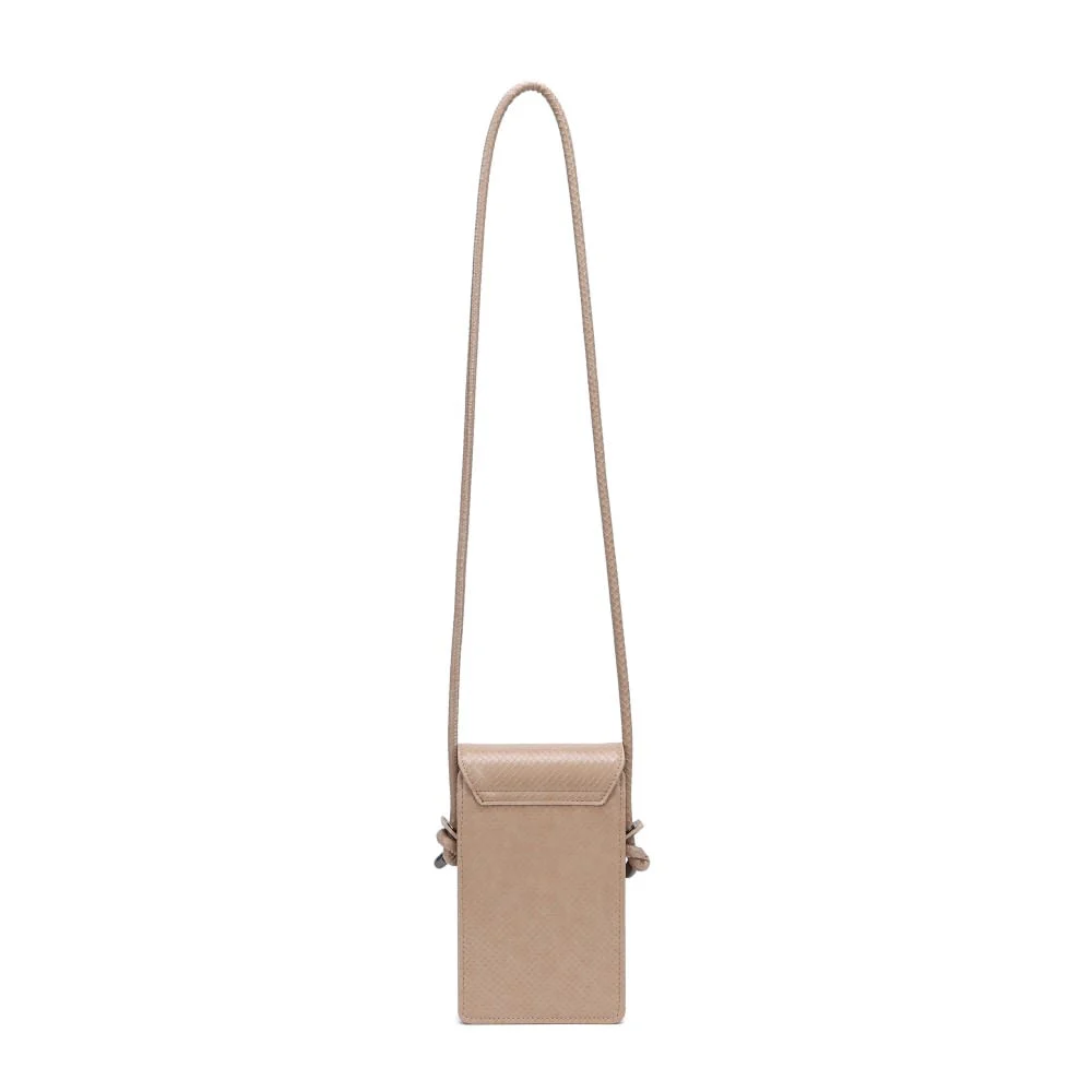 Bolsa Porta Celular Texturizada Cobra Bege Alça Transversal - vista 3 de 5