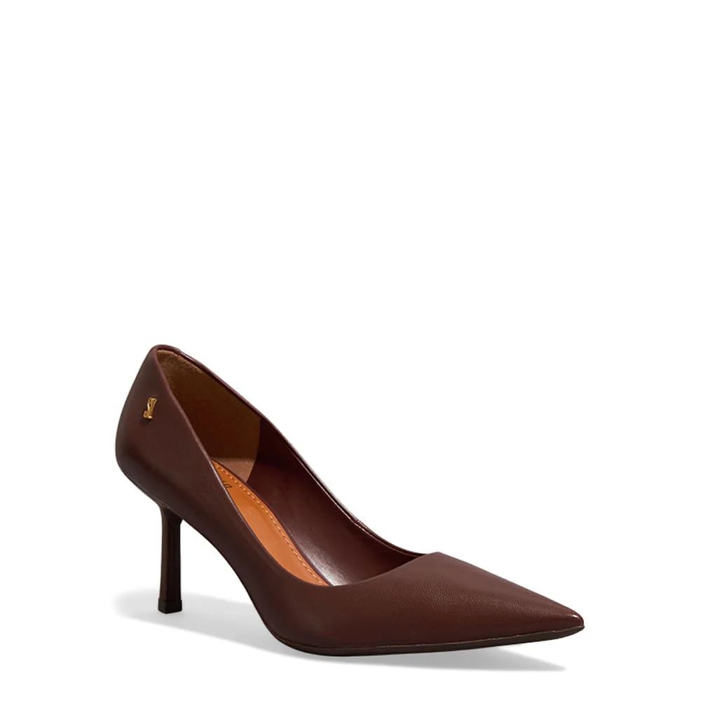 Scarpin Couro Pelica Soft Marrom Dark Cocoa - vista 2 de 3