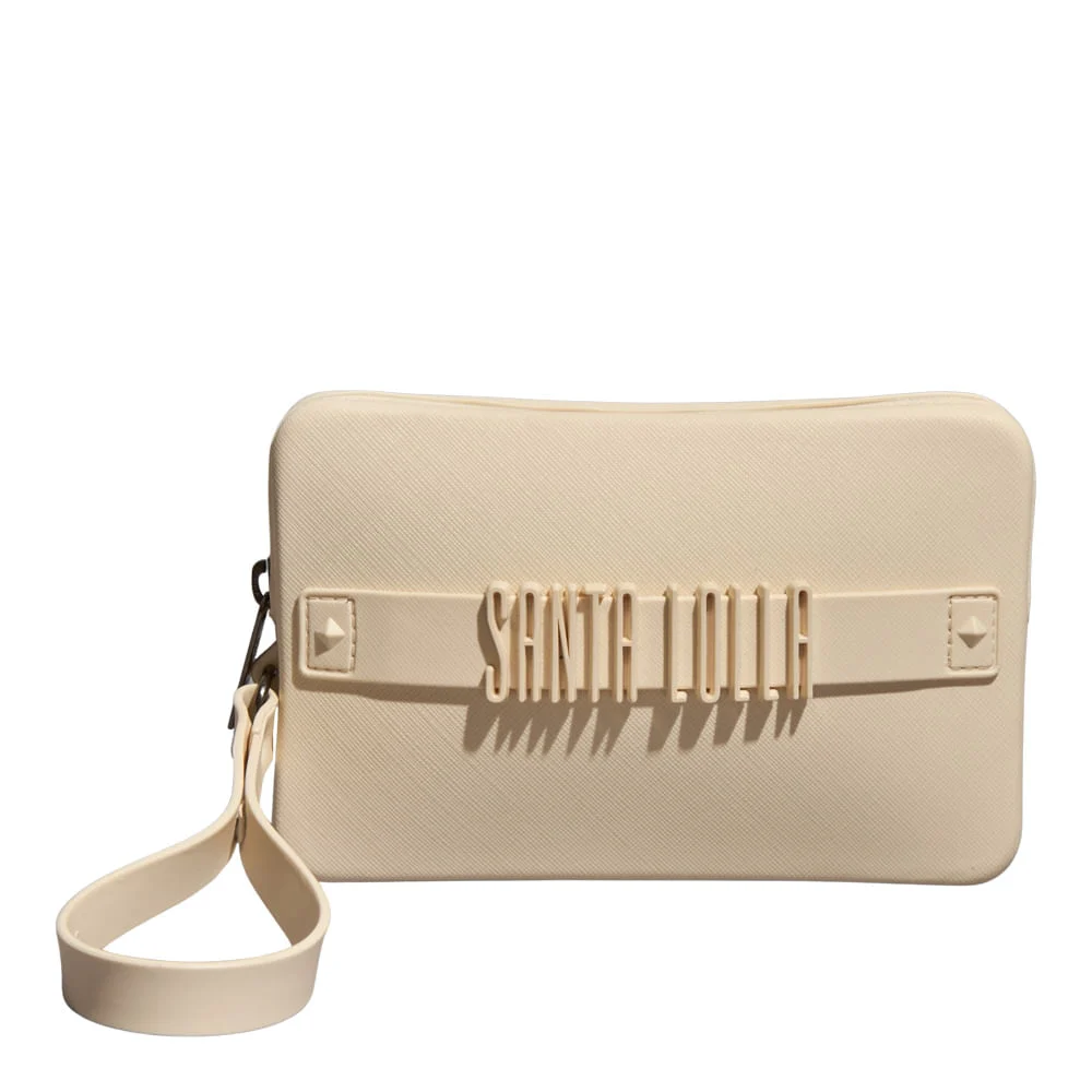 Clutch Borracha Off White Alça De Mão - vista 1 de 4