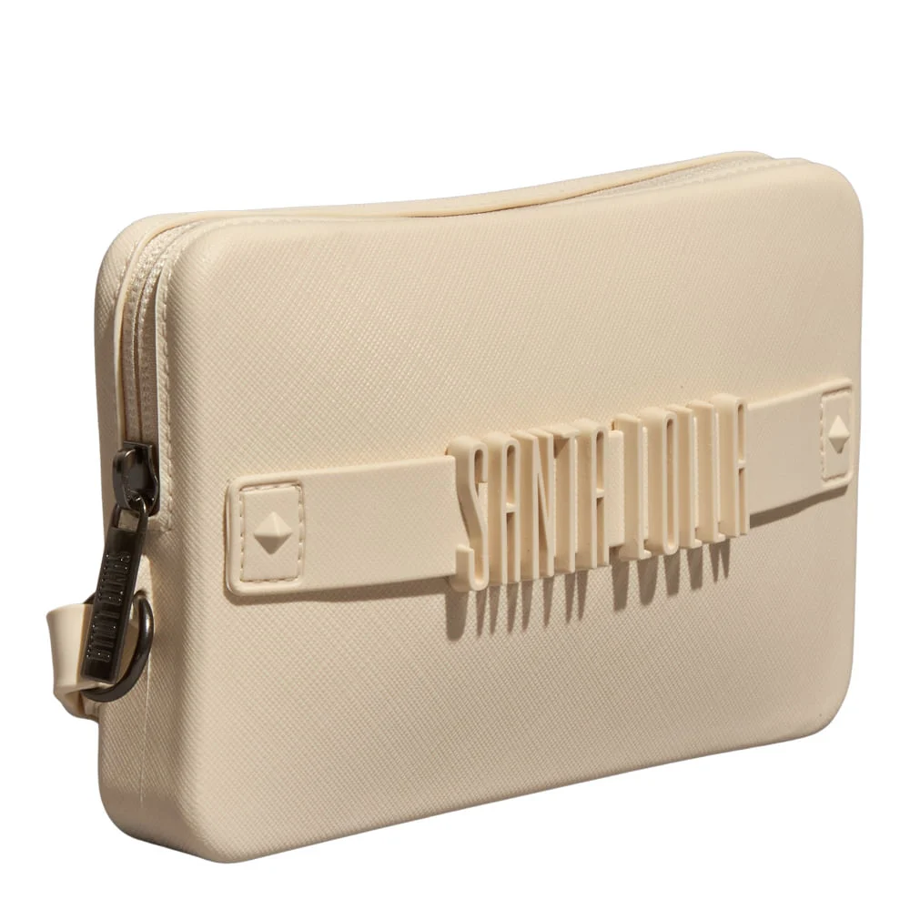 Clutch Borracha Off White Alça De Mão - vista 4 de 4