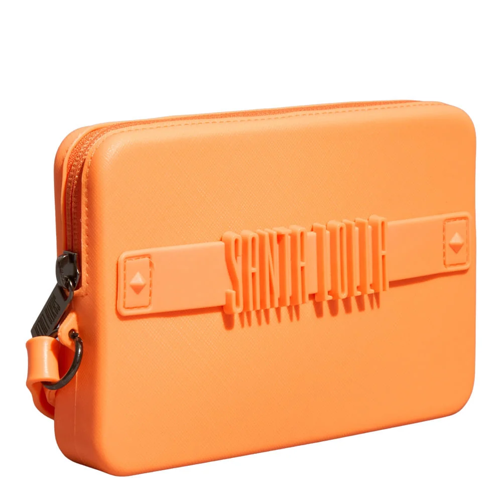 Clutch Borracha Laranja Alça De Mão - vista 4 de 4