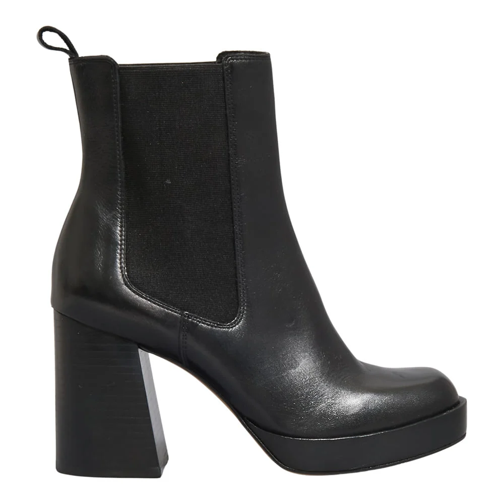 Bota Chelsea Couro Preto Salto Grosso - vista 2 de 4