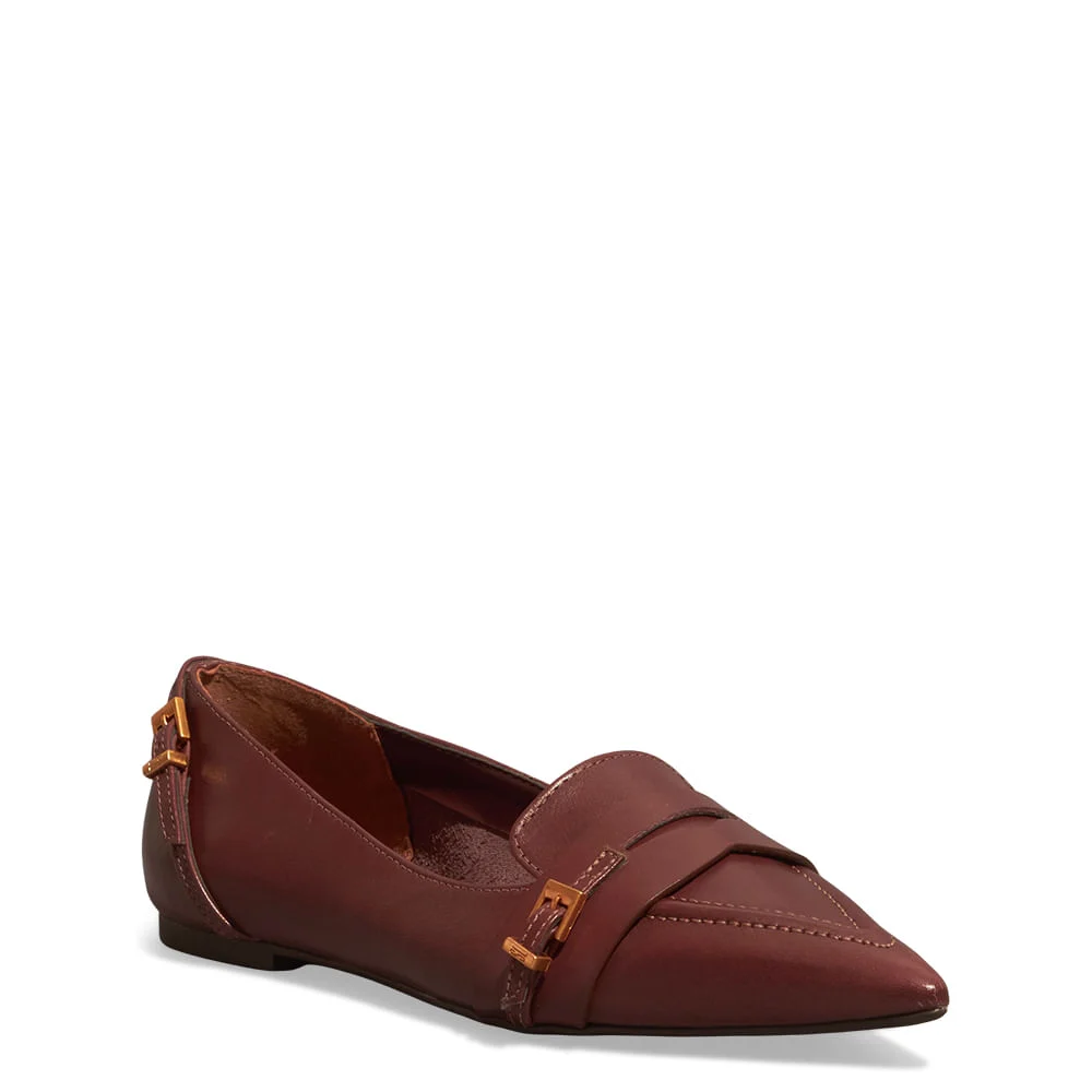Sapatilha Couro Nobre Soft Bico Fino Marrom Cocoa - vista 2 de 4