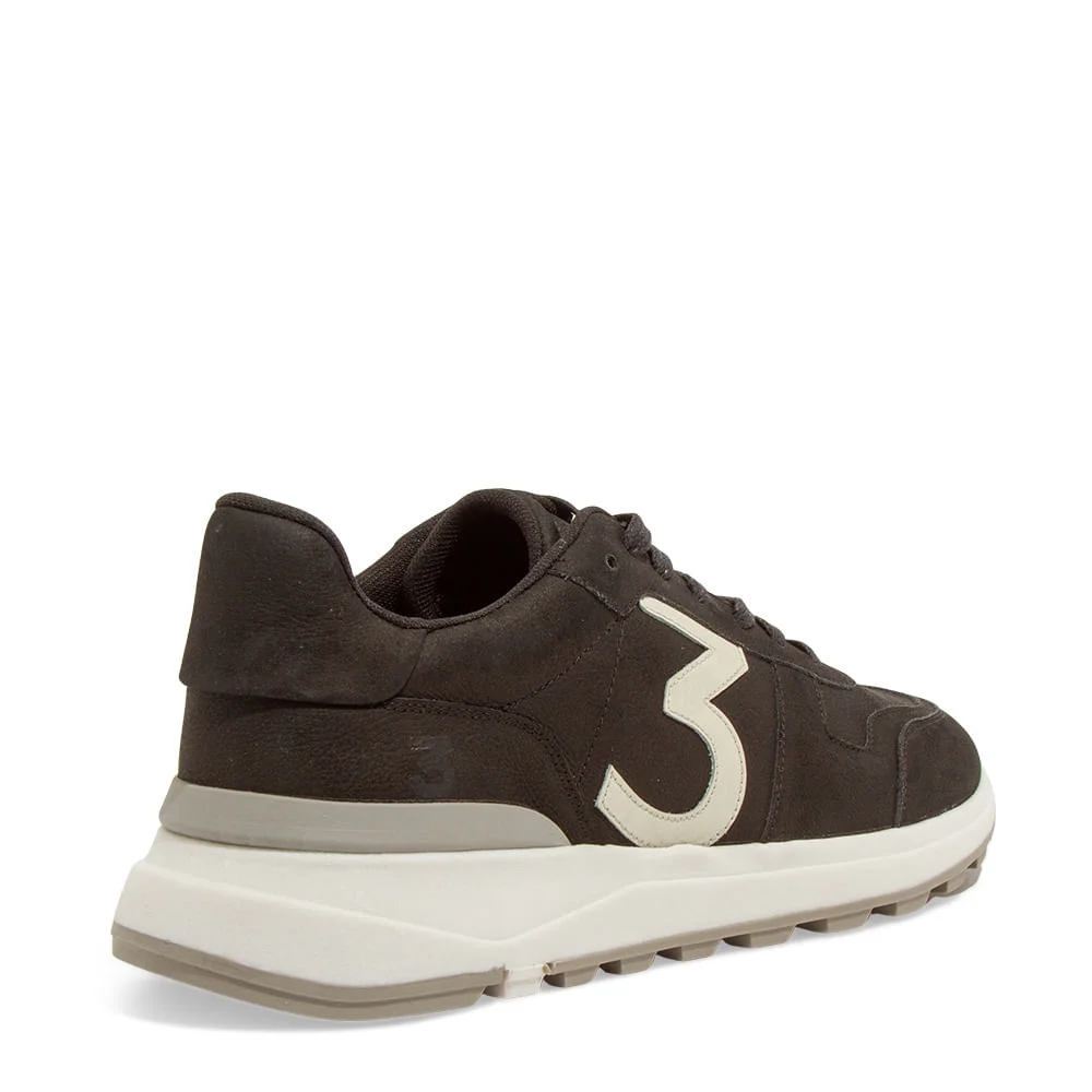 Tênis Jogger Masculino Couro Selaria Preto - vista 3 de 4