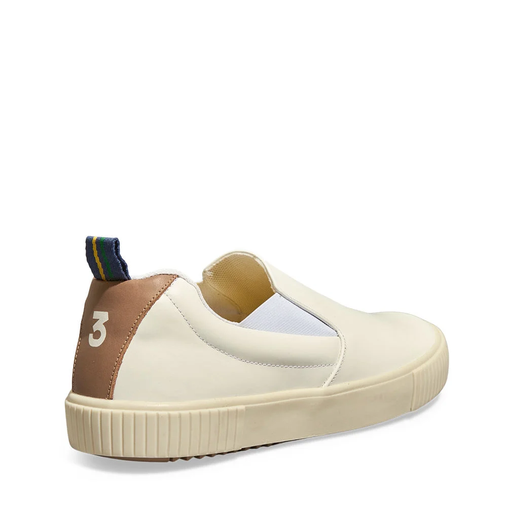 Tênis Slip On Masculino Couro Confort Branco Absoluto - vista 4 de 4