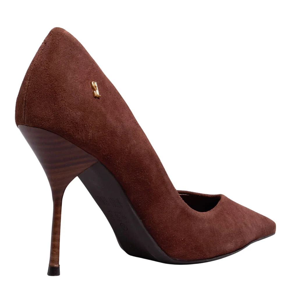 Scarpin Couro Camurça Premium Dark Cocoa - vista 3 de 3