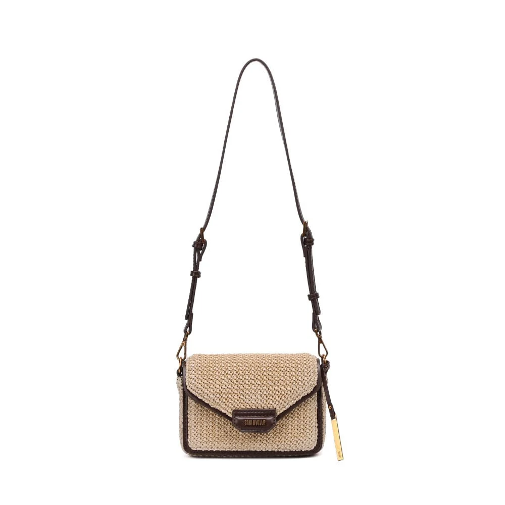 Bolsa Envelope Tramado Marrom Alça De Ombro - vista 1 de 5