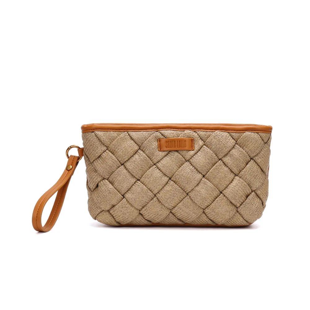 Clutch Tramado Bege - vista 1 de 2