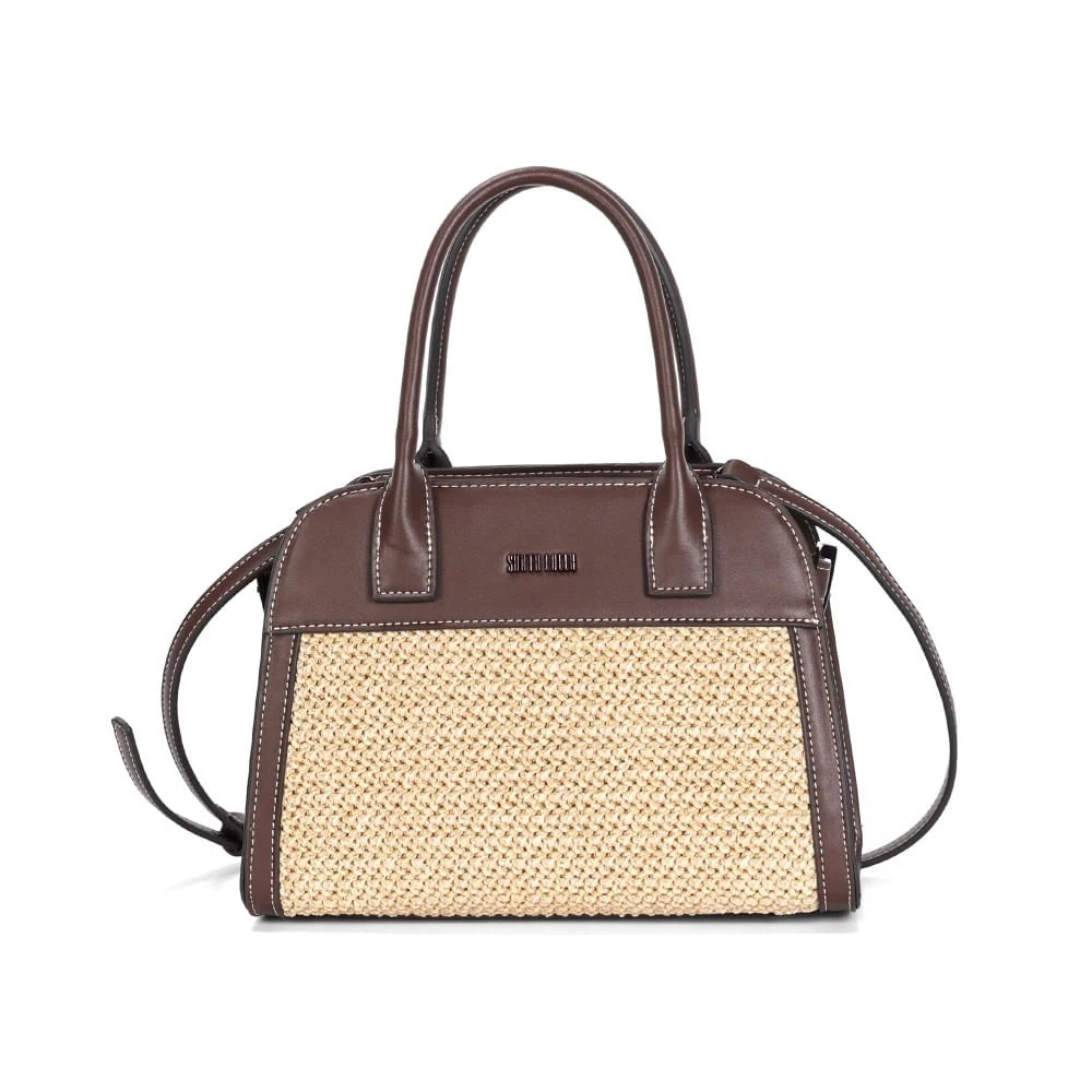 Bolsa Tramado Marrom Cocoa Alça Dupla - vista 1 de 5