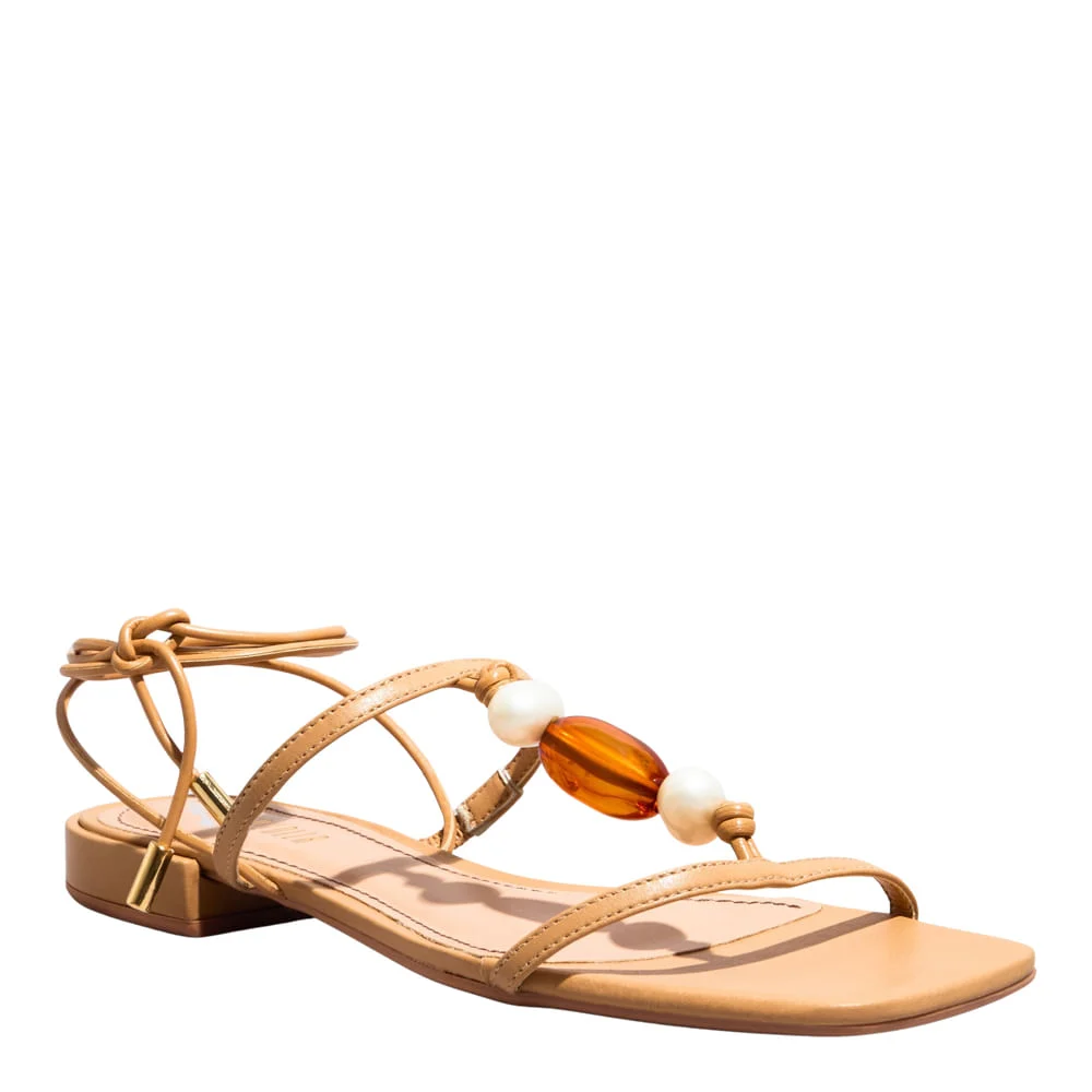Rasteira Napa Soft Palha - vista 2 de 6