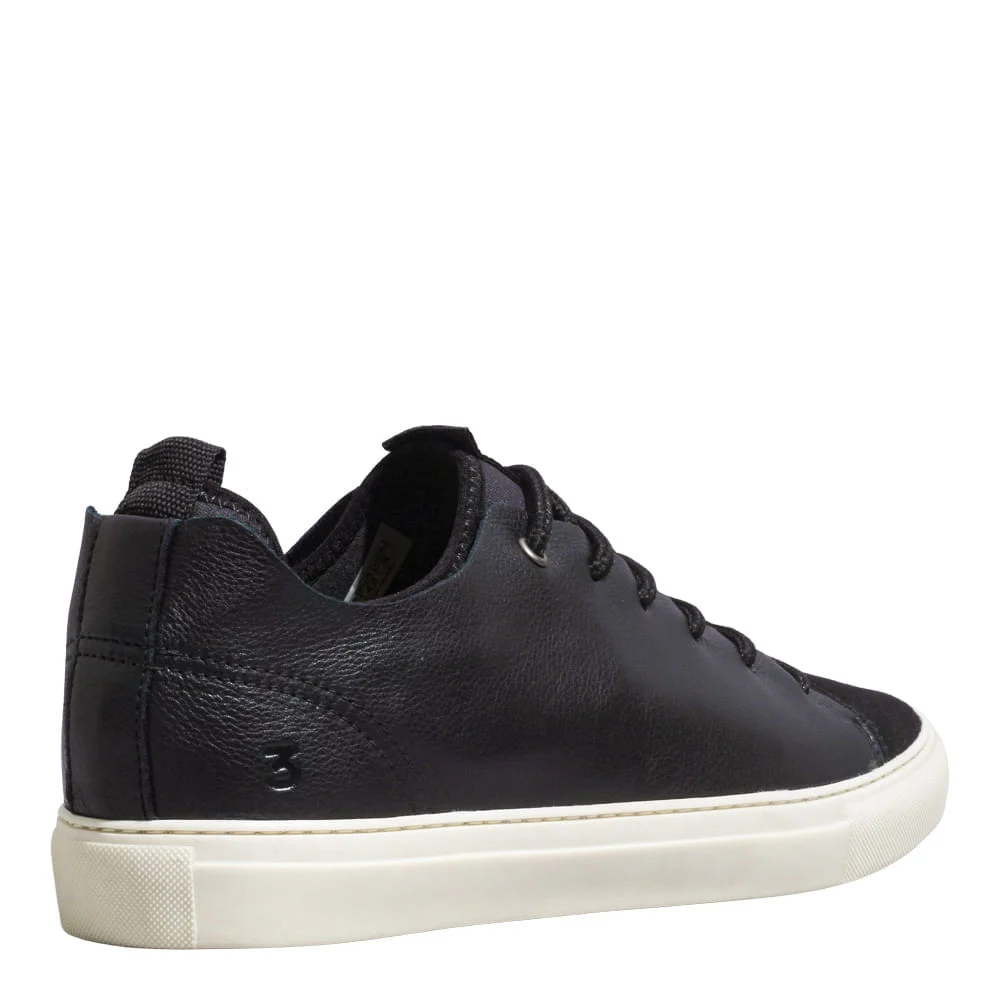 Tênis Masculino Couro Camurça Preto Liso - vista 3 de 4