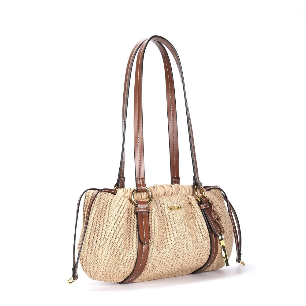Bolsa Tramado Bege Alça Ombro - vista 2 de 3