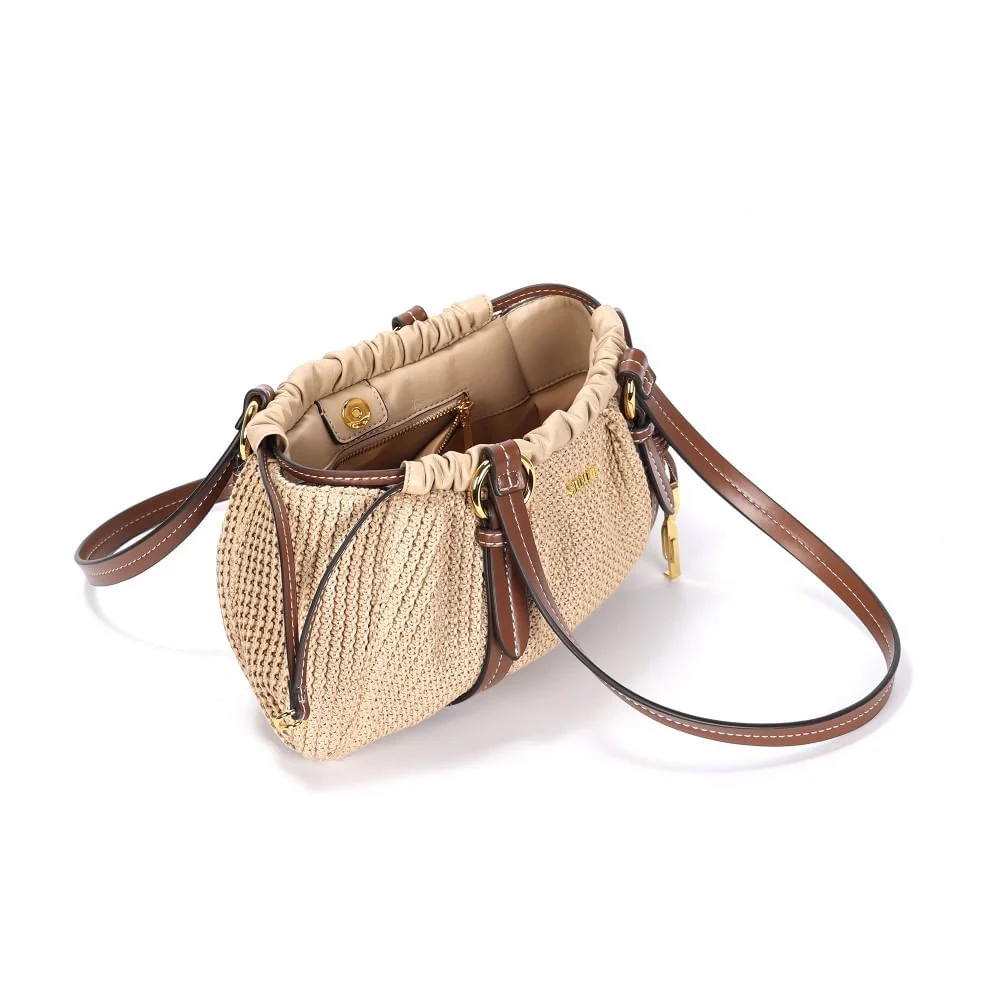 Bolsa Tramado Bege Alça Ombro - vista 3 de 3