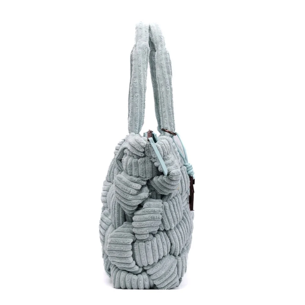 Bolsa Grande Atoalhado Azul Alça Ombro - vista 4 de 7
