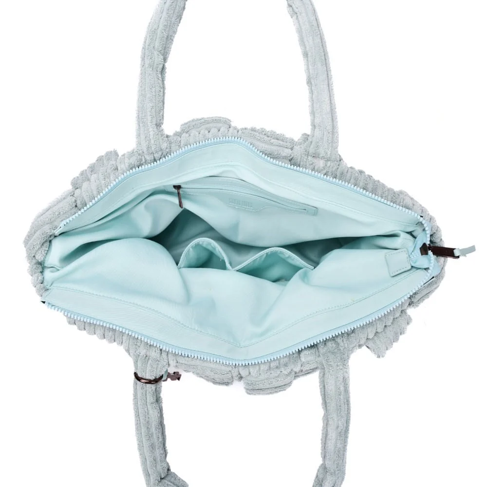 Bolsa Grande Atoalhado Azul Alça Ombro - vista 7 de 7