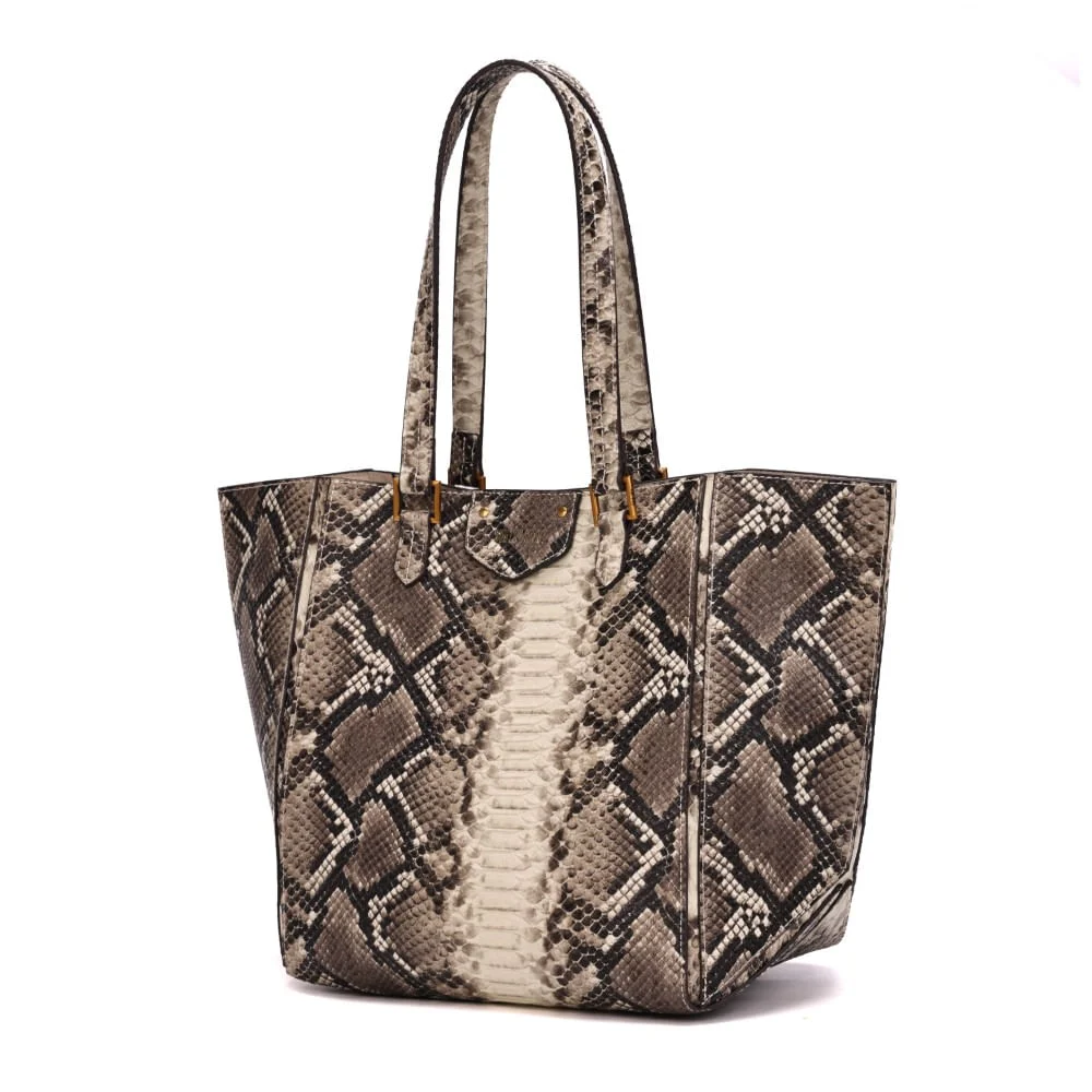 Bolsa Grande Estampa Animal Print Cobra Alça Ombro - vista 4 de 9