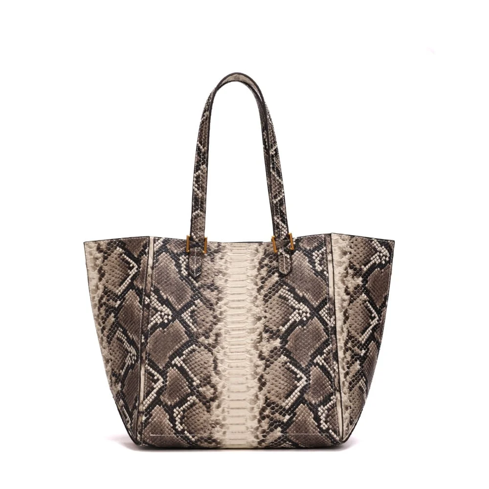 Bolsa Grande Estampa Animal Print Cobra Alça Ombro - vista 6 de 9