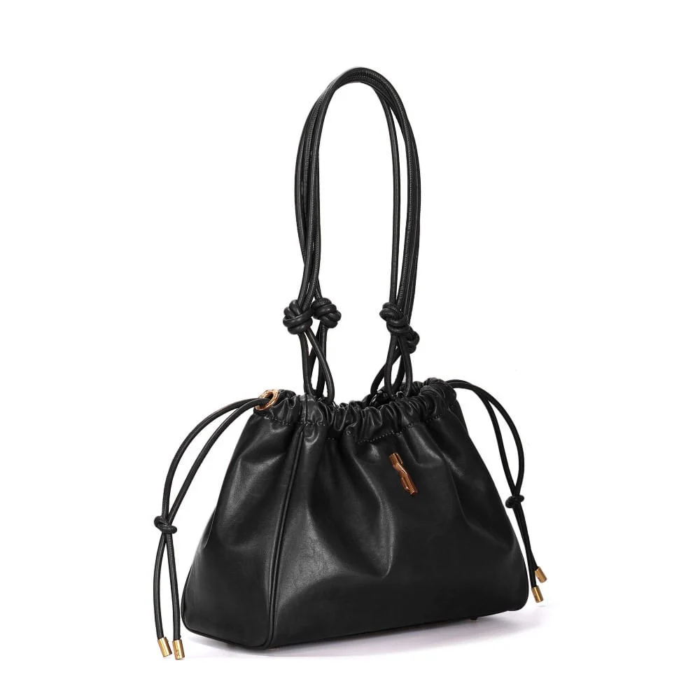 Bolsa Material Rustico Preto Alça Ombro - vista 2 de 3