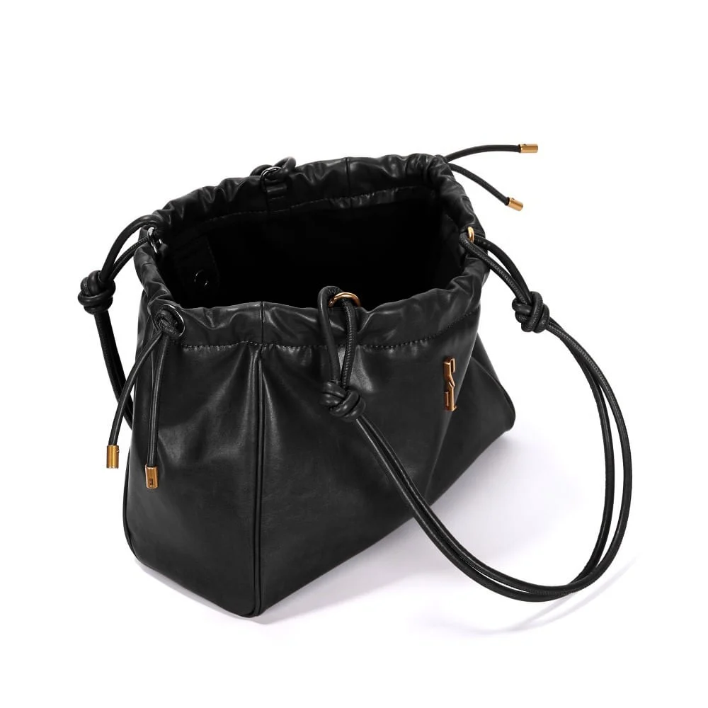 Bolsa Material Rustico Preto Alça Ombro - vista 3 de 3