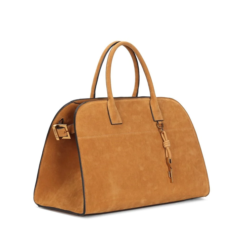 Bolsa Grande Camurça Amarelo Mostarda Alça Ombro - vista 2 de 3