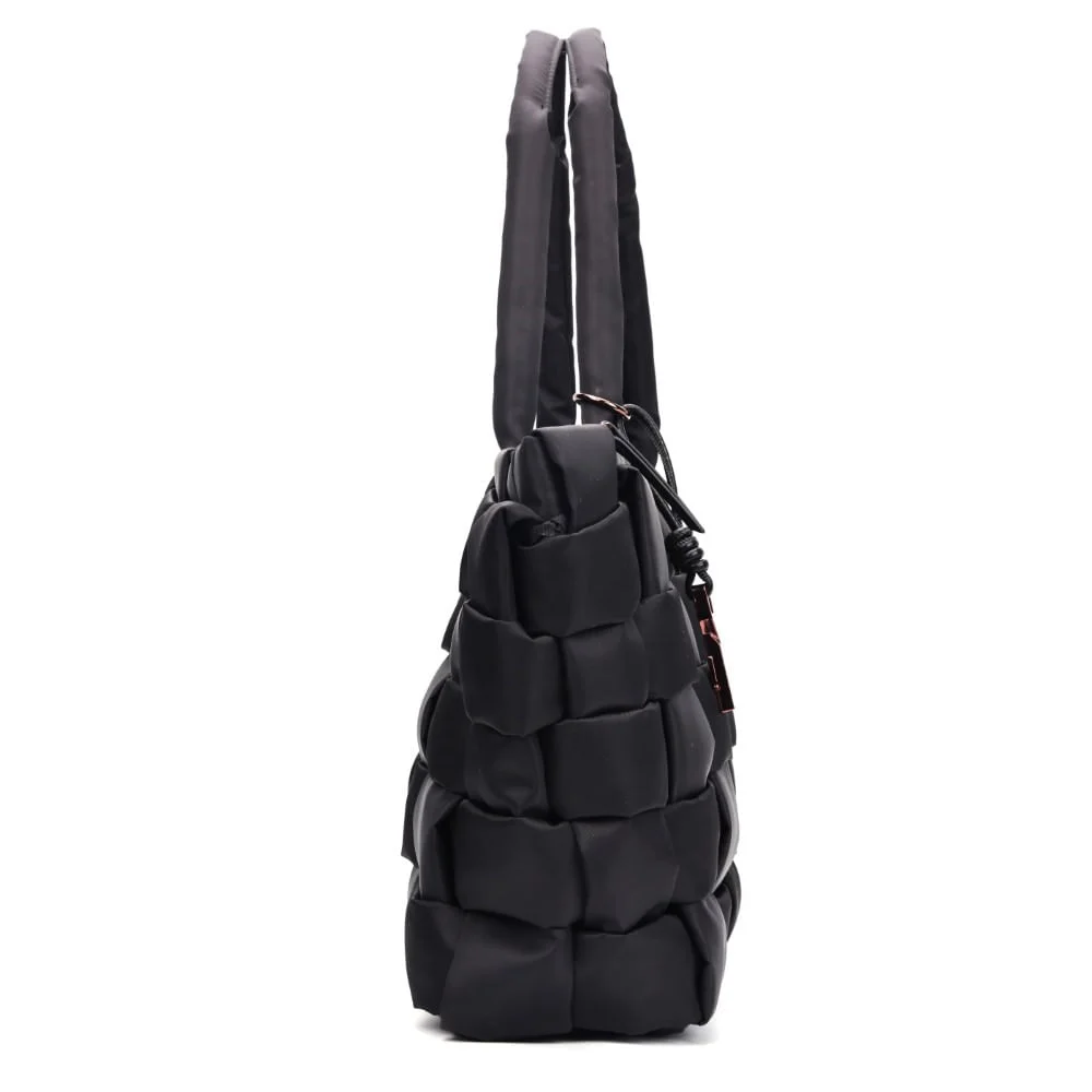 Bolsa Grande Nylon Preta Alça Ombro - vista 4 de 7