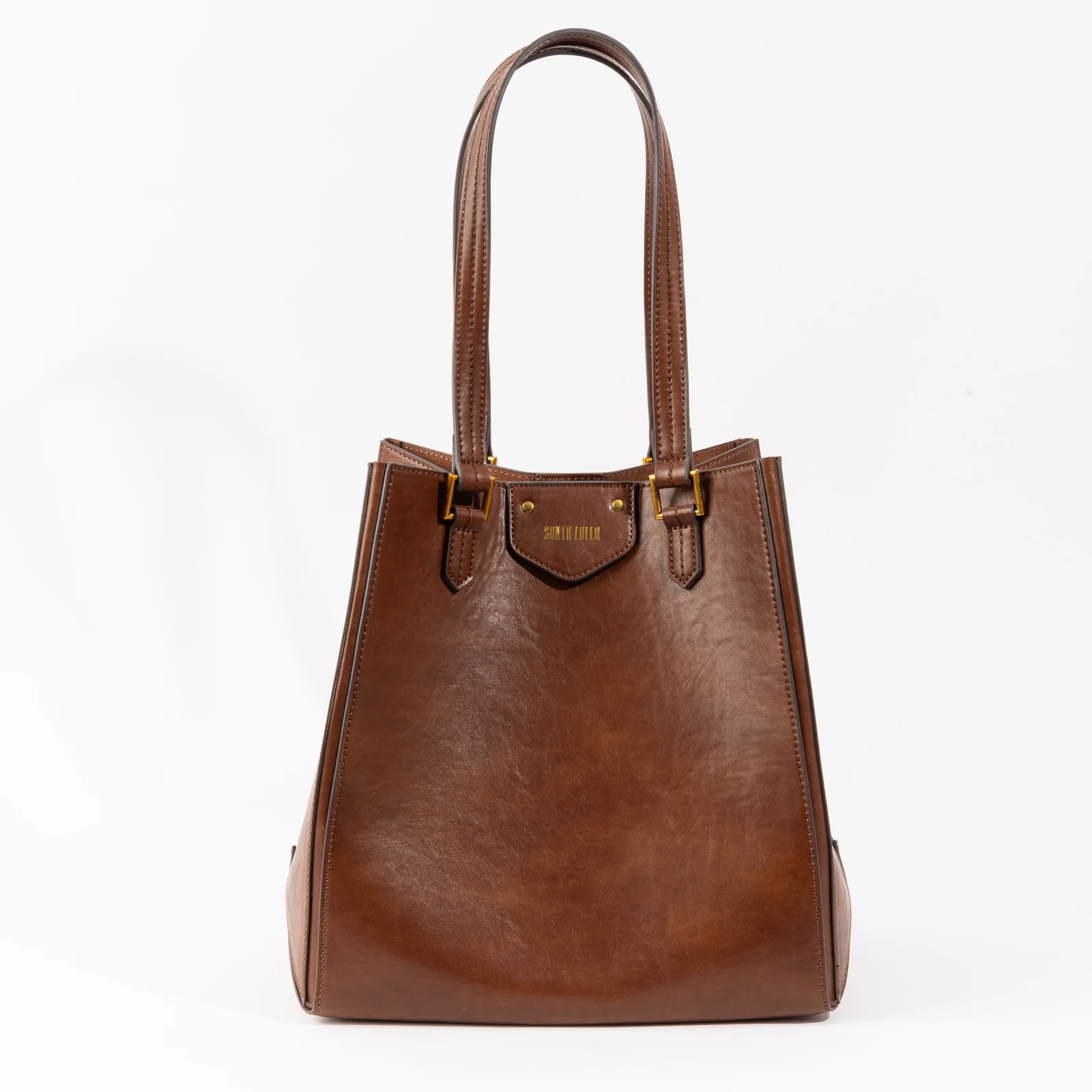 Bolsa Grande Material Rustico Marrom Alça Ombro - vista 1 de 9
