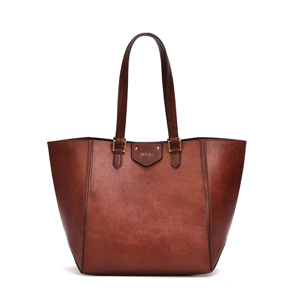 Bolsa Grande Material Rustico Marrom Alça Ombro - vista 2 de 9