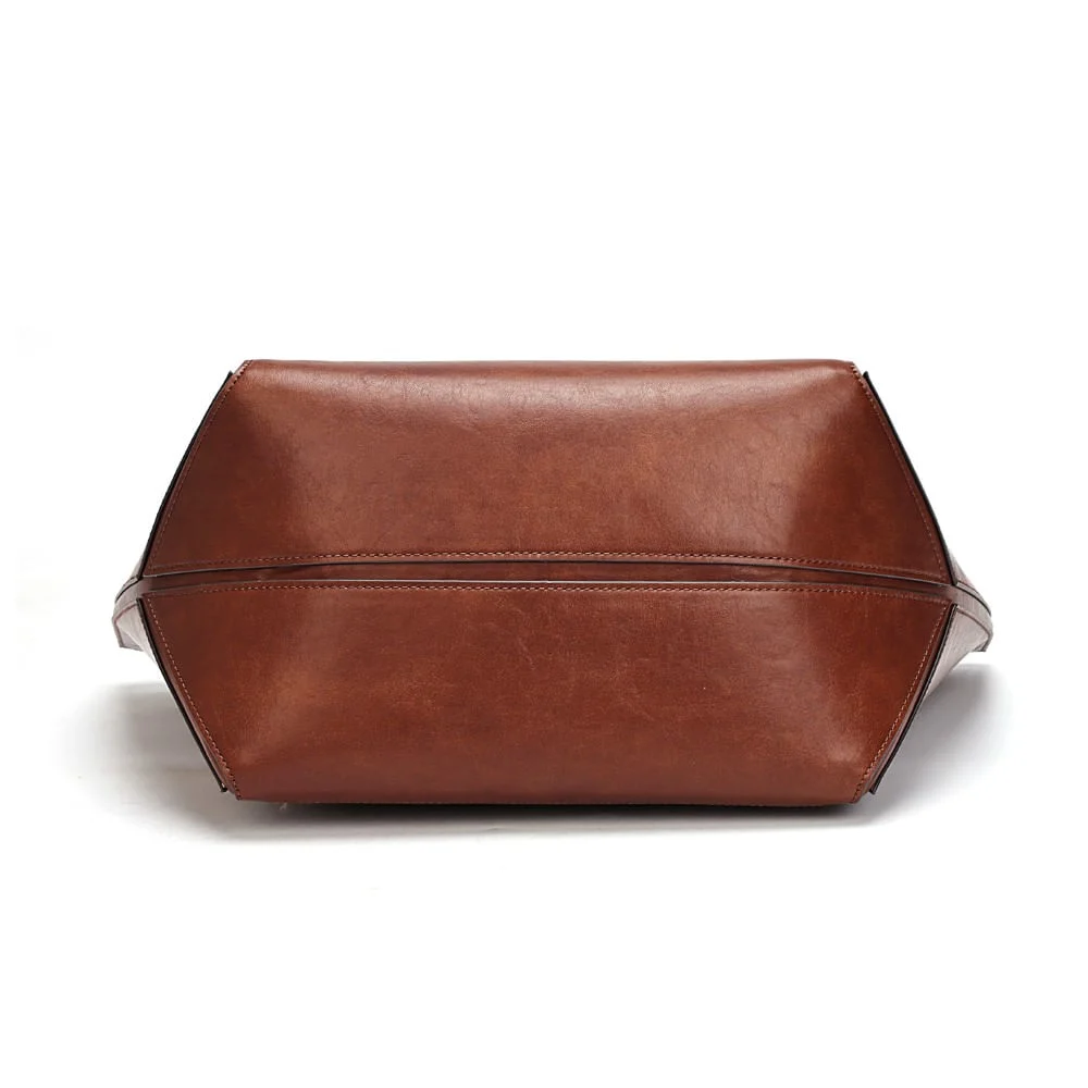 Bolsa Grande Material Rustico Marrom Alça Ombro - vista 7 de 9