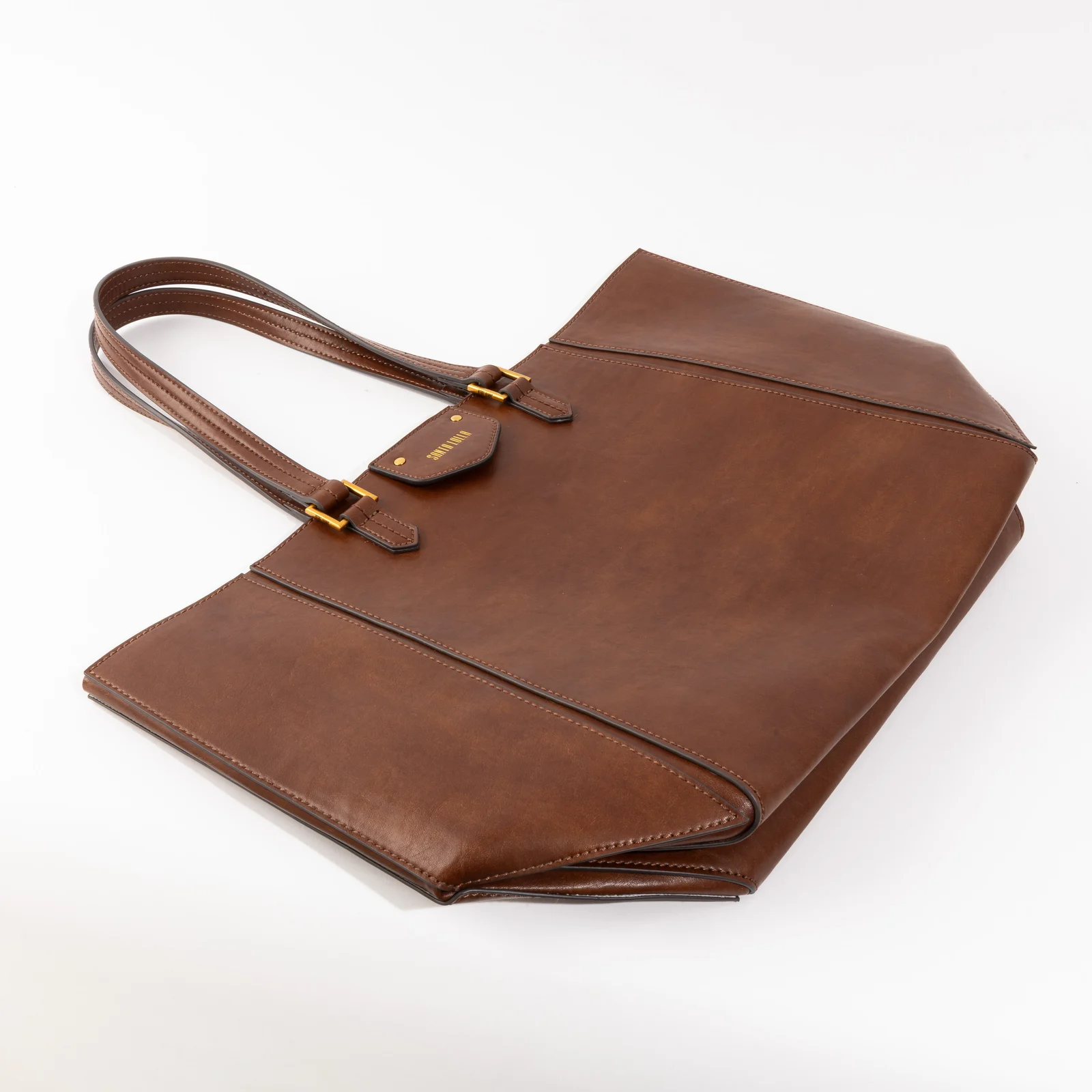 Bolsa Grande Material Rustico Marrom Alça Ombro - vista 9 de 9