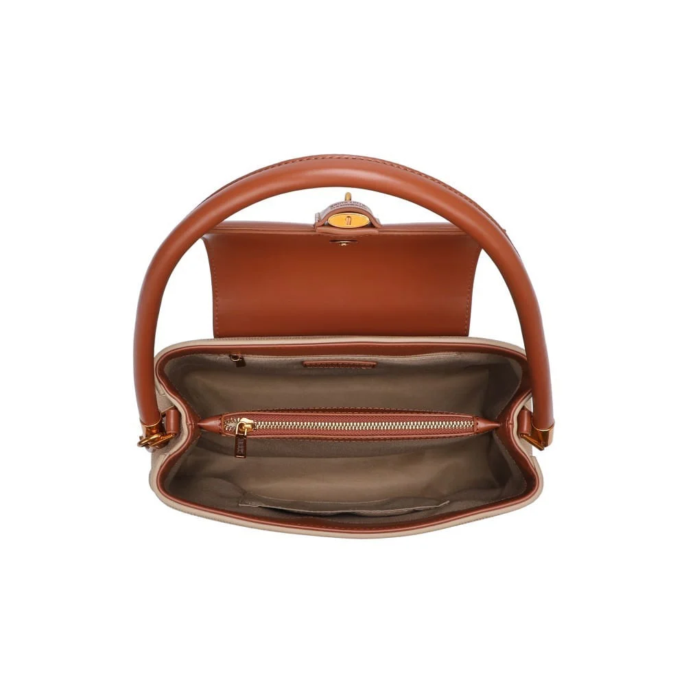 Bolsa Material Canvas Marrom Alça Ombro - vista 5 de 5