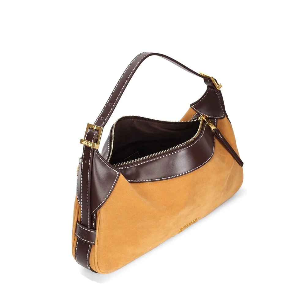 Bolsa Hobo Camurça Amarelo Mostarda Alça Ombro - vista 3 de 3