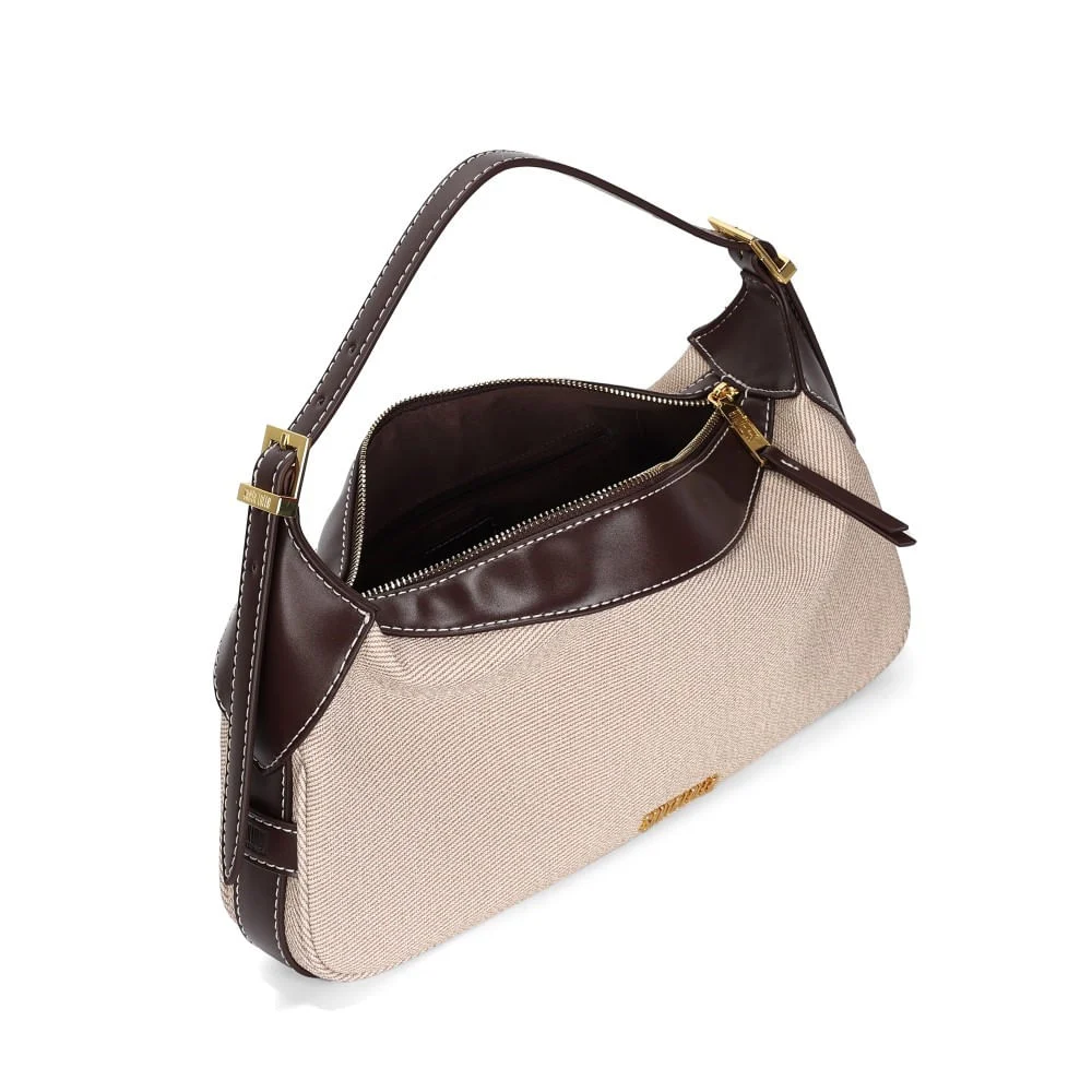 Bolsa Hobo Material Canvas Bege Alça Ombro - vista 3 de 3