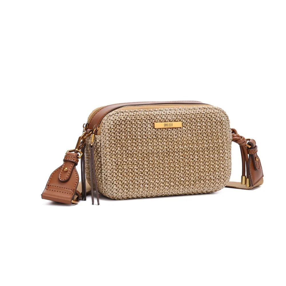 Bolsa Tramado Bege Alça Gorgurão Transversal PC - vista 2 de 5