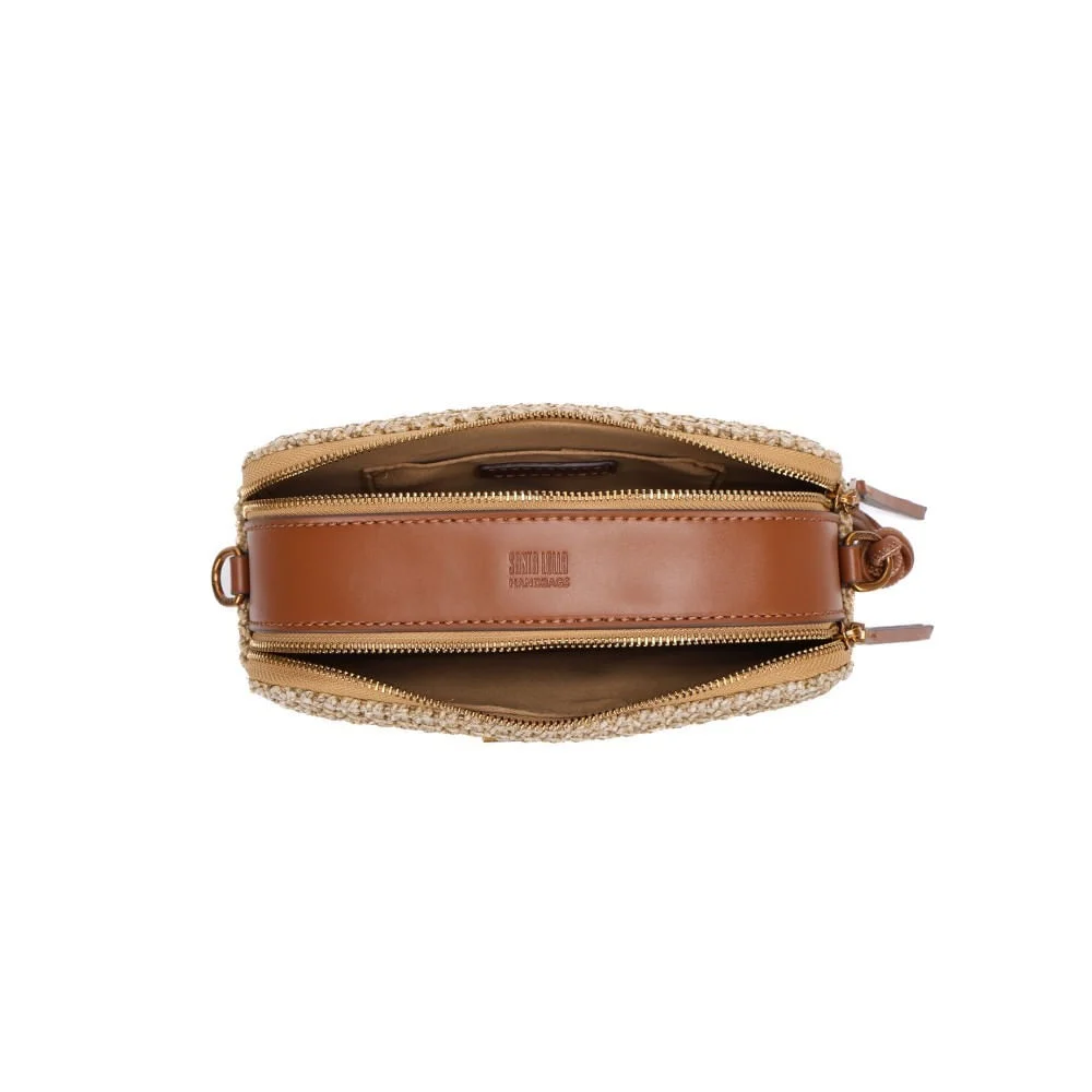 Bolsa Tramado Bege Alça Gorgurão Transversal PC - vista 5 de 5