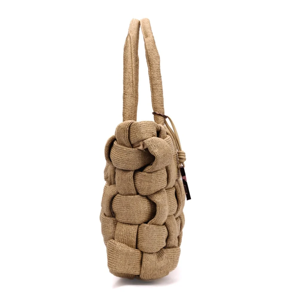 Bolsa Grande Tramado Bege Alça Ombro - vista 4 de 8