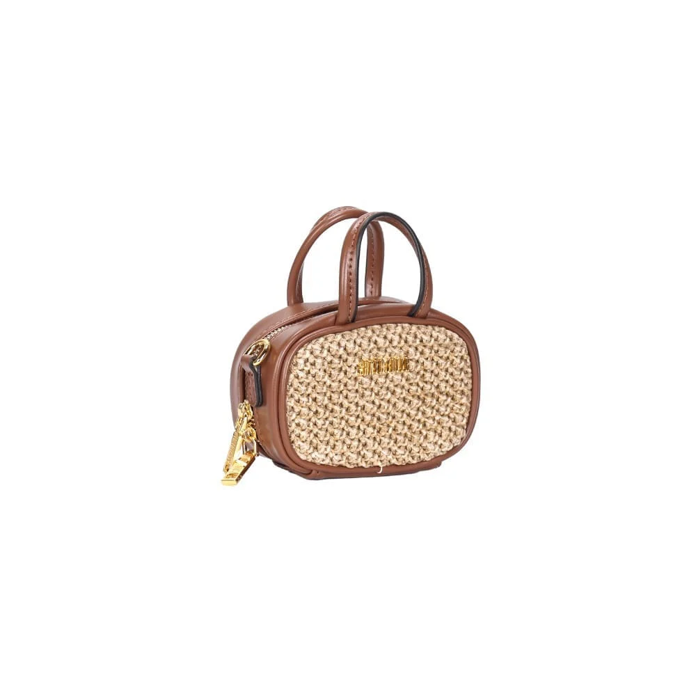 Mini Bag Tramado Marrom Alça Transversal - vista 2 de 3