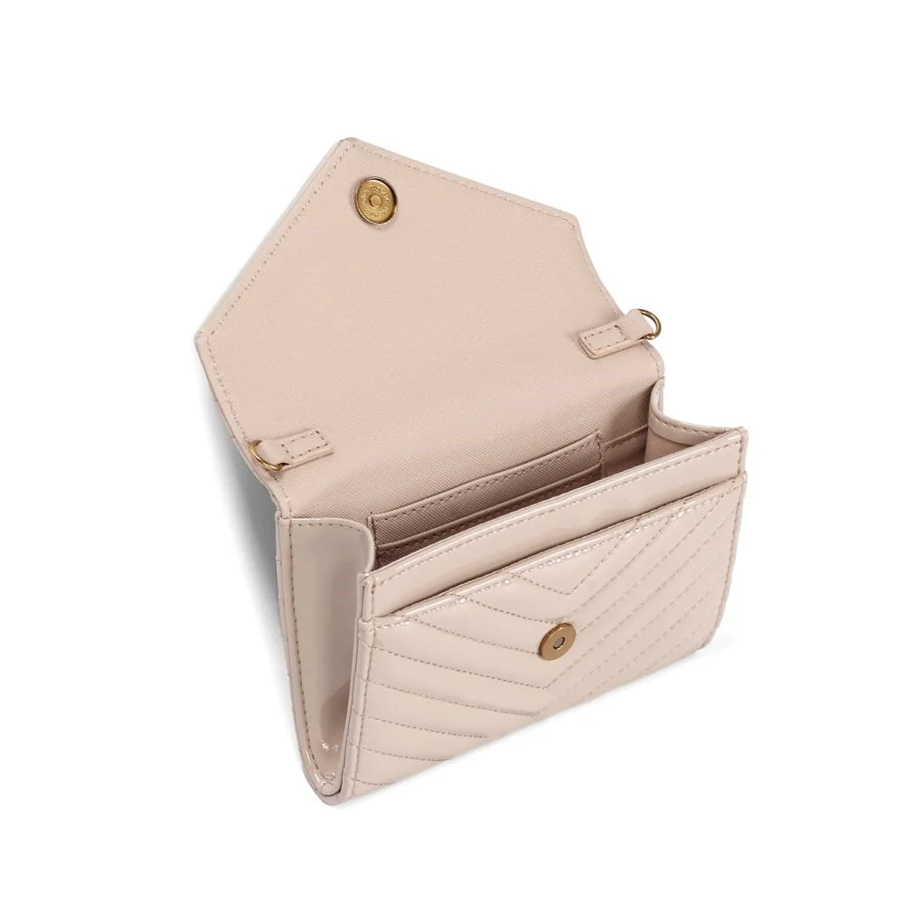 Bolsa Carteira Pequena Verniz New Sand Alça Transversal - vista 3 de 3
