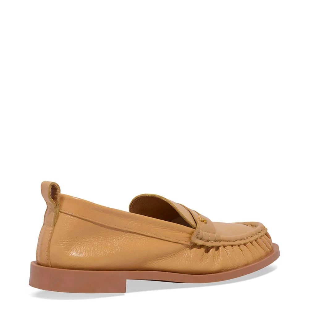 Mocassim Couro Confort Franzido Caramelo - vista 4 de 4