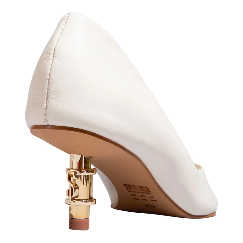 Scarpin Couro Confort New Marfim - vista 4 de 4