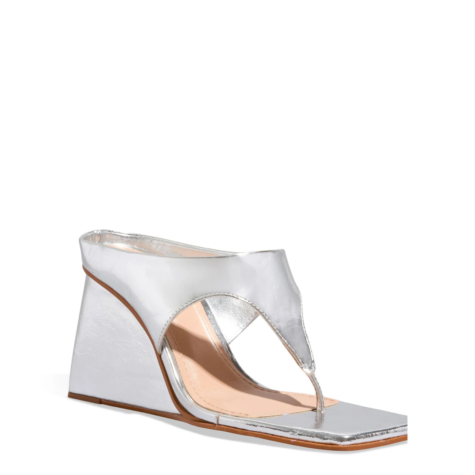 Mule thong prata metalizado bico quadrado - vista 5 de 6