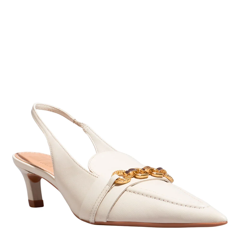 Scarpin Couro Pelica Soft New Marfim - vista 2 de 4